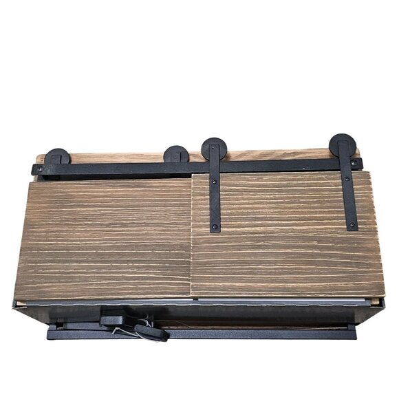 Threshold Cabinet With Hooks Graywash Finish 7.5" H x 16" W x 8" D - Picture 3 of 10